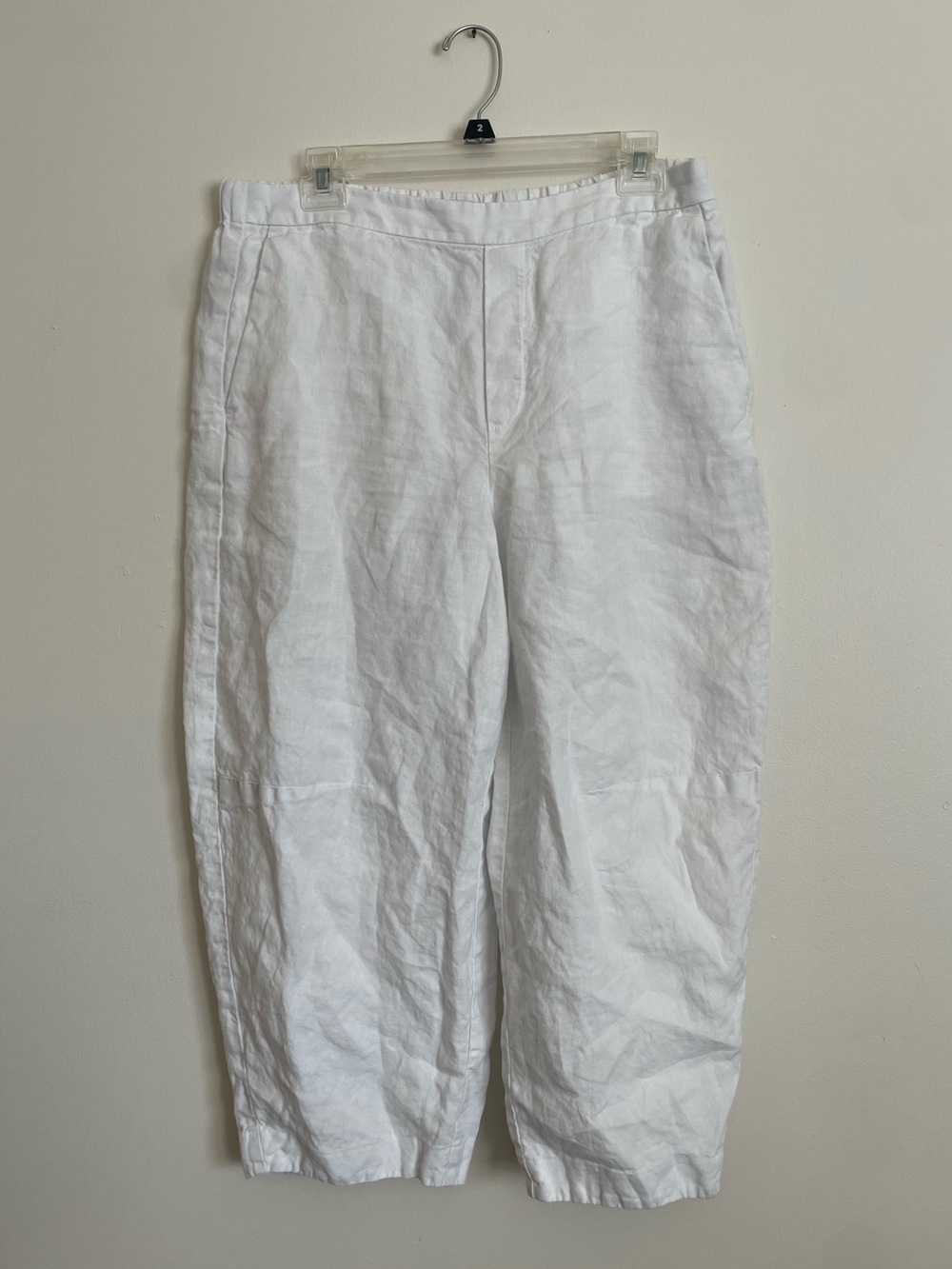Madewell Linen Barrel Pants white large petite